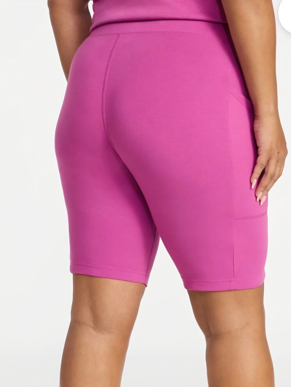 Terra & Sky Women's Plus Pink Bike Shorts with 2 Side Pockets 9"Inseam ( SIzes)